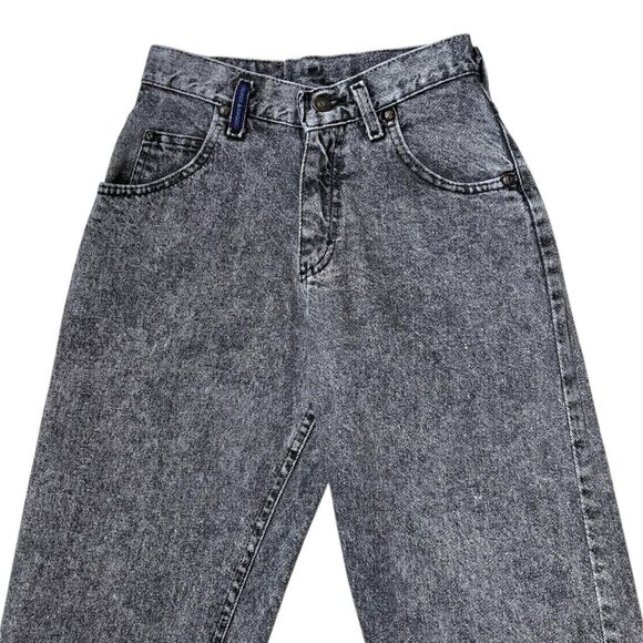 80s vintage “super baggy” Lee acidwash jeans bleached mid rise tapered relaxed. - Picture 3 of 5